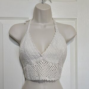 Earthbound Cream Crochet Halter Top